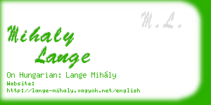 mihaly lange business card