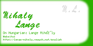 mihaly lange business card